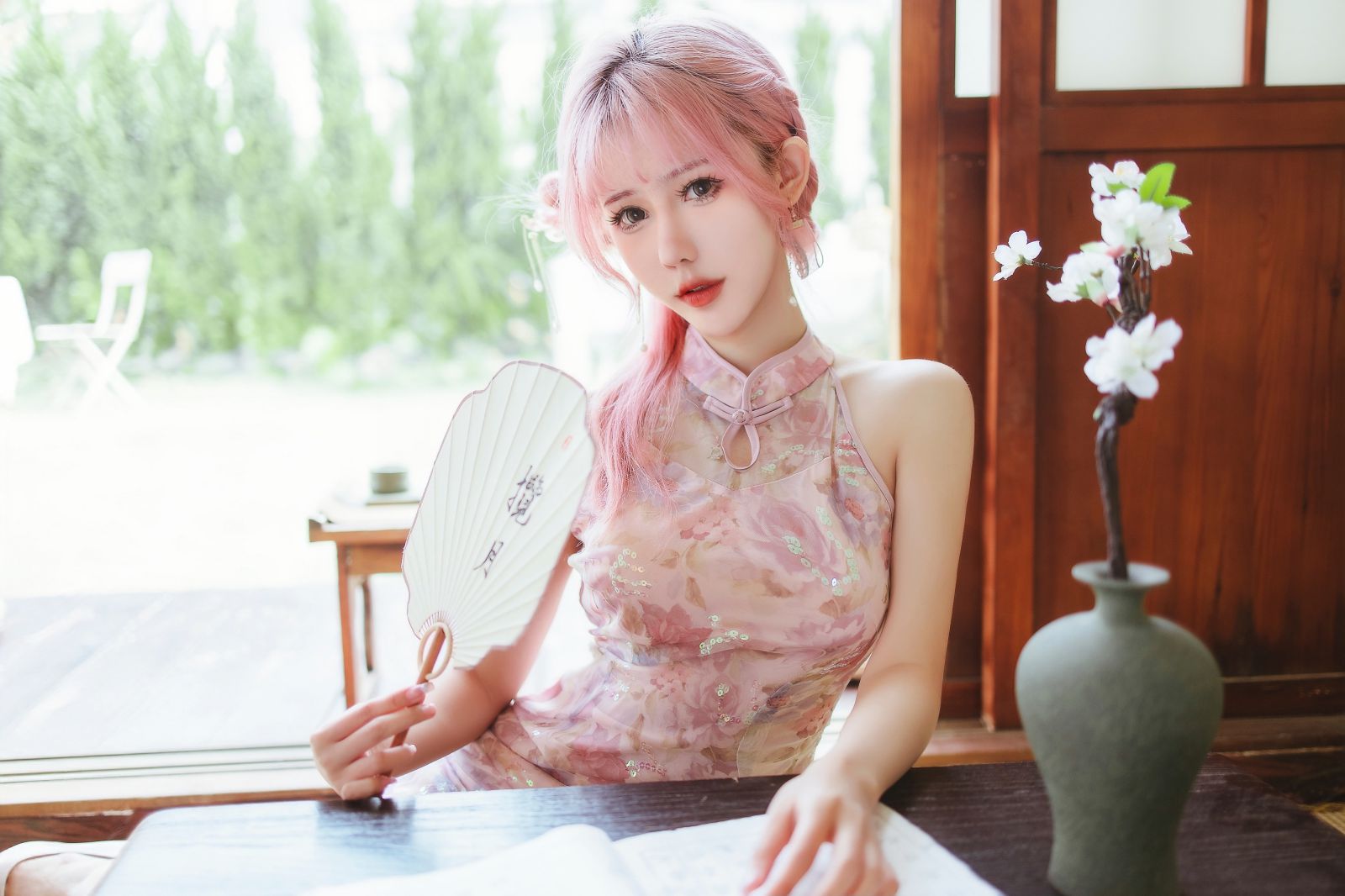 图片[3]-仙女月 粉色旗袍-COS世界